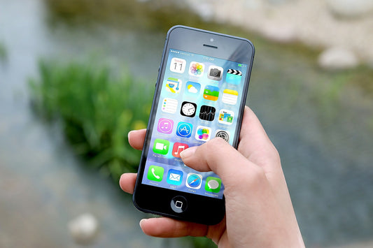 A smartphone being held in somebody's hand