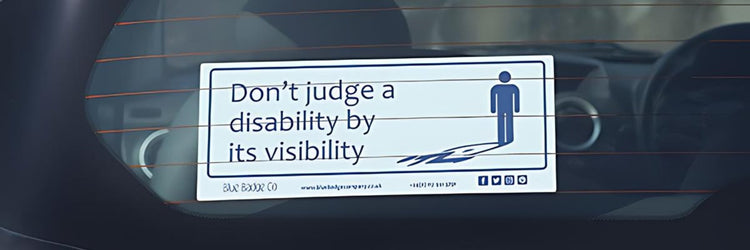 Not all disabilities are visible please think before you judge square disabled car sticker
