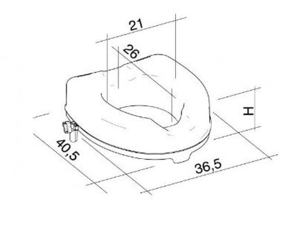 Atlantis Raised Toilet Seat with Lid - 10cm