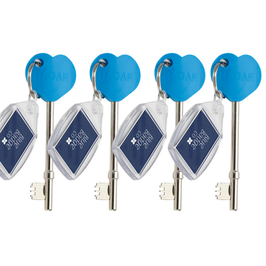 Quad Pack of Genuine RADAR Disabled Toilet Key with Keyring