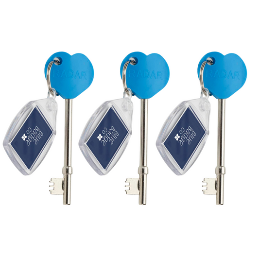 Triple Pack of Genuine RADAR Disabled Toilet Key with Keyring